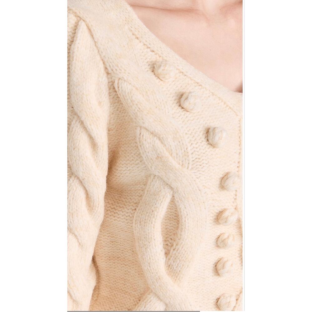 MinkPink Amina Bobbie Cable Knit Open Back Sweater Cream M NWOT - Picture 10 of 10